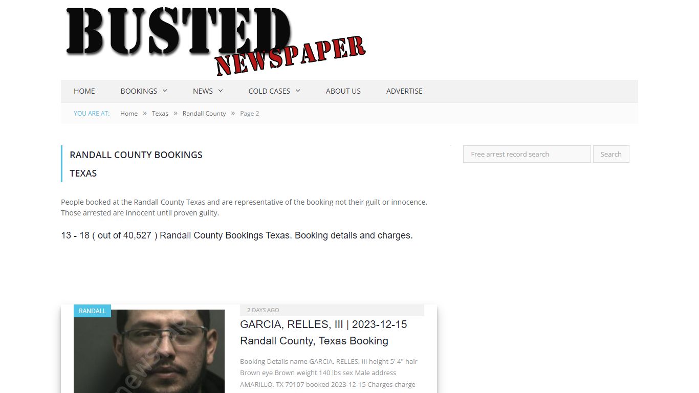 Randall County, TX Mugshots - page 2 - BUSTEDNEWSPAPER.COM